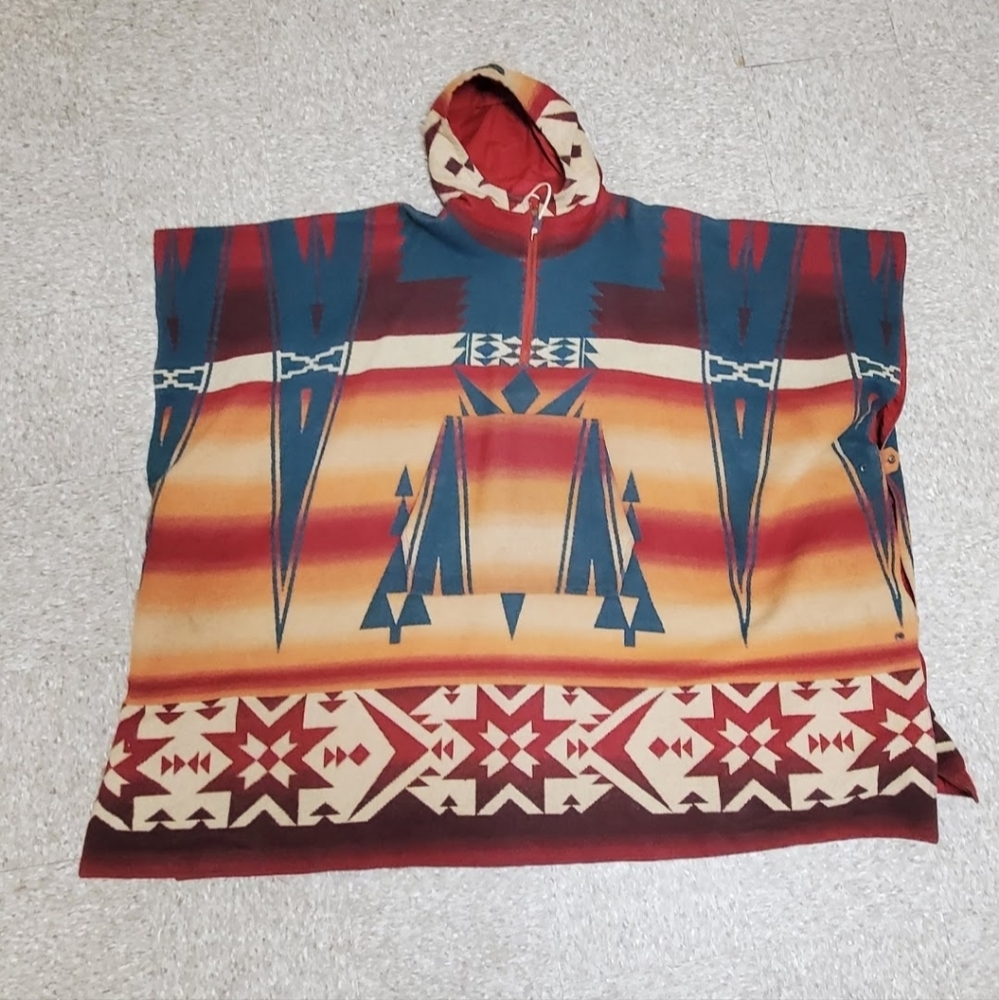 Ralph Lauren original wool outer hooded poncho. 80s/90s southwestern OSFA.